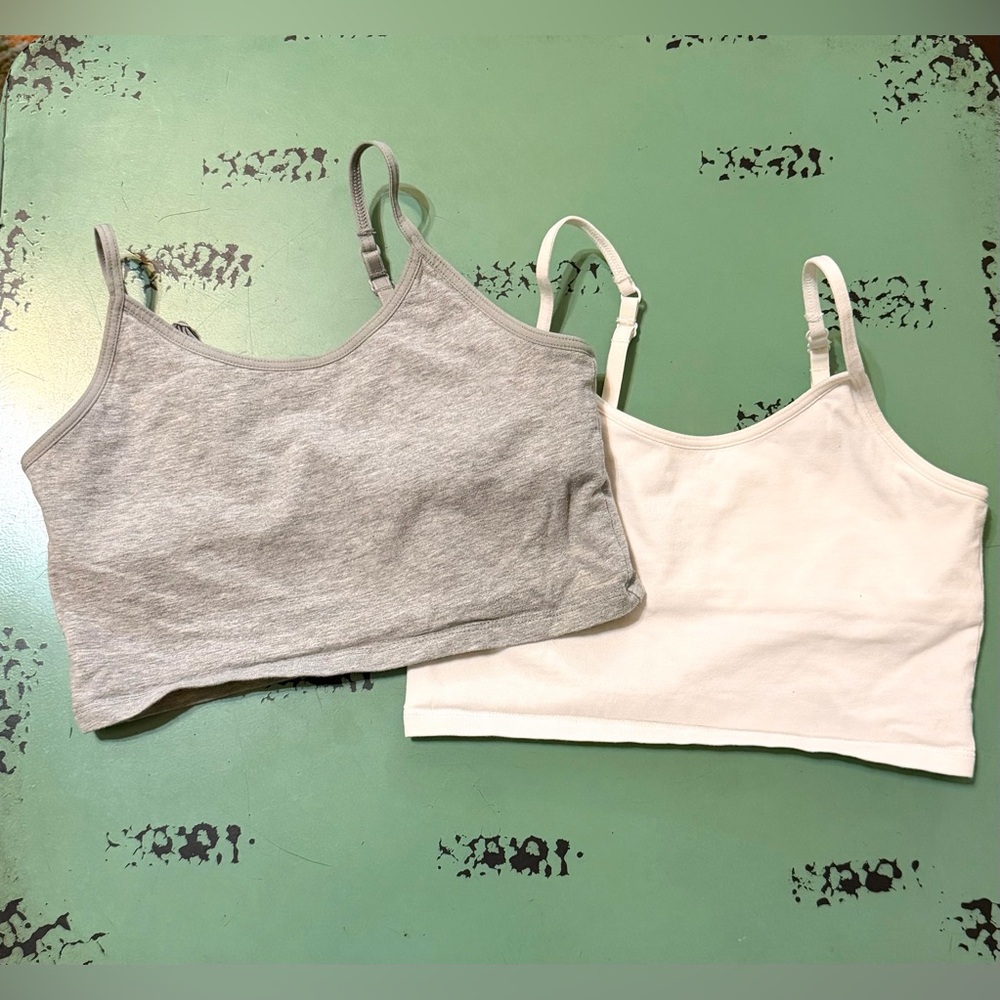 Girls Med (8) Cat & Jack Girls Cami Tank Tops Bundle Gray White Basic Essentials